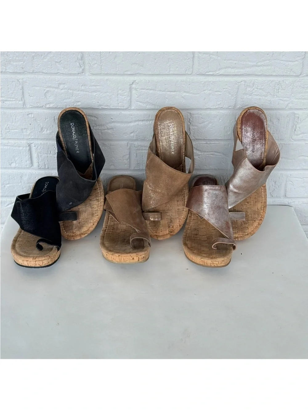 Metallic Donald Pliner Gyer Wedge Sandals Bundle Women's 8.5